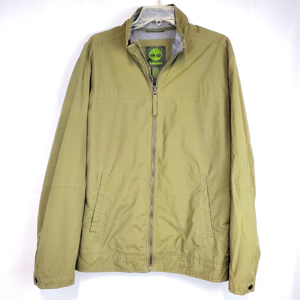Timberland Men's light jacket army green zip up LG - Picture 2 of 13